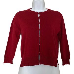 Under Cover Women's Silk Cashmere Blend Eye & Hook Front 3/4 Sleeve Sweater Sm